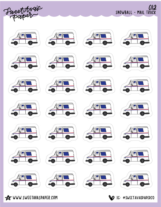 ICON SIZE - Postal Truck Stickers - Snowball The Cat - [012]