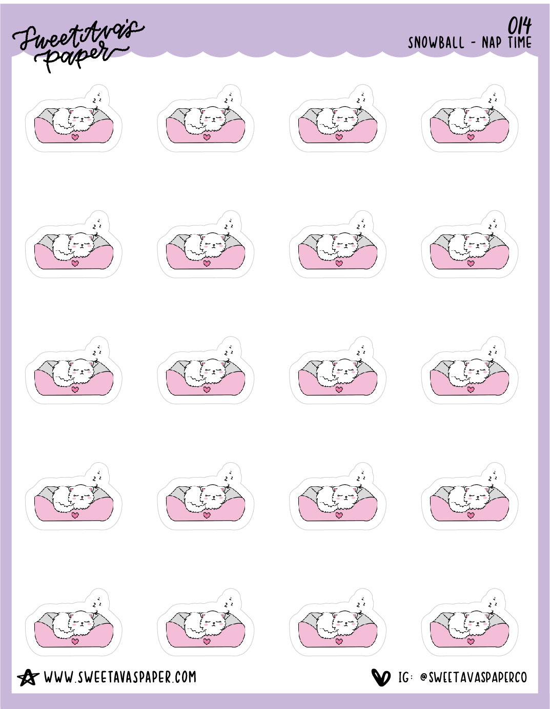 Nap Time Stickers - Snowball The Cat - [014]