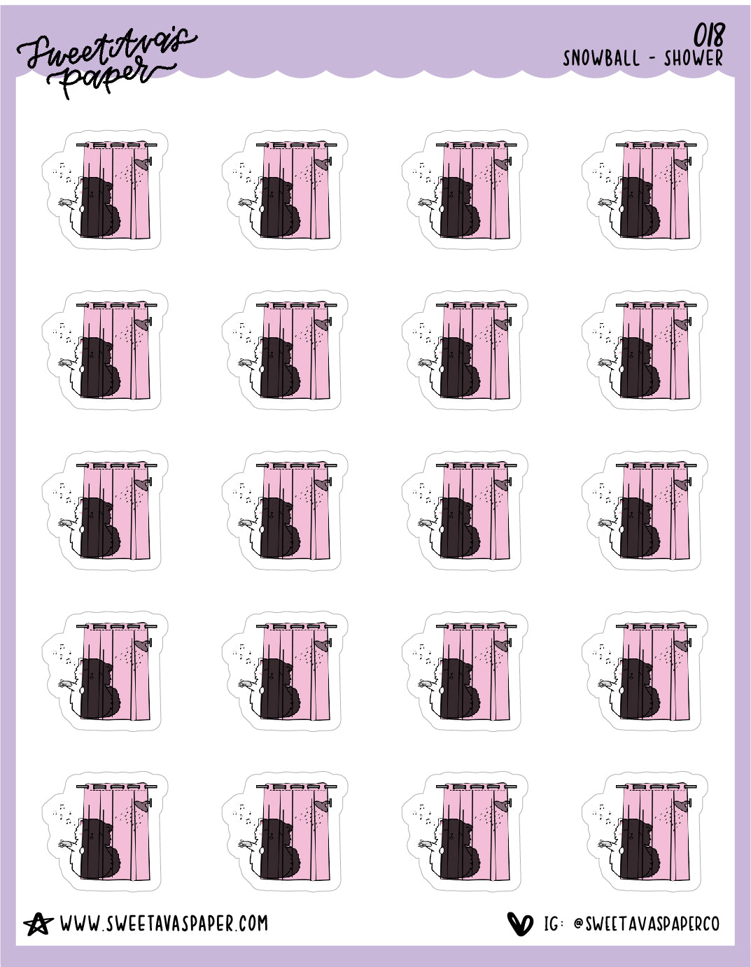 Shower Stickers - Snowball The Cat - [018]