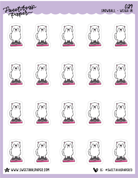 ICON SIZE - Weigh In Stickers - Snowball The Cat - [029]