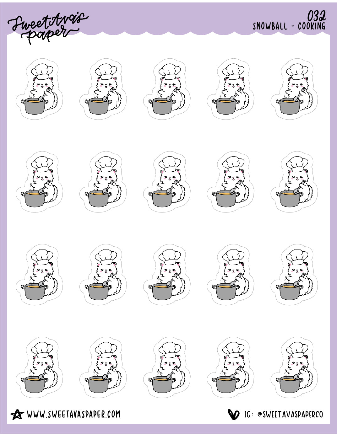 Cooking Stickers - Snowball The Cat - [032]