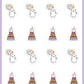 ICON SIZE - Birthday Stickers - Snowball The Cat - [040]