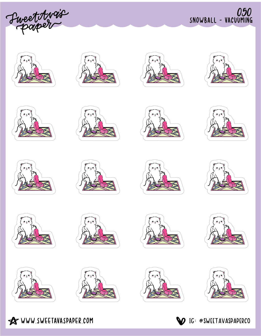 Vacuum Stickers - Snowball The Cat - [050]