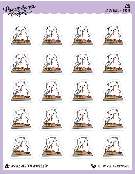 Sushi Stickers - Snowball The Cat - [081]