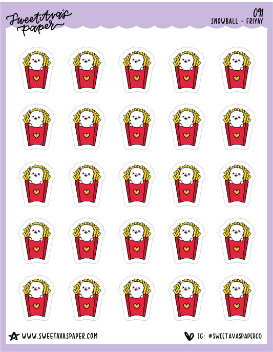 ICON SIZE - French Fries Stickers - Snowball The Cat - [091]
