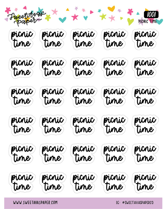 Picnic Time Planner Stickers - Script / Text - [1001]
