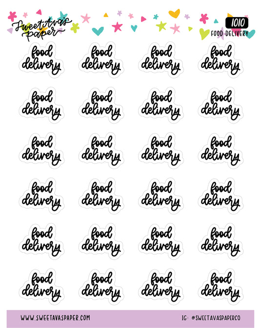 Food Delivery Planner Stickers - Script / Text - [1010]