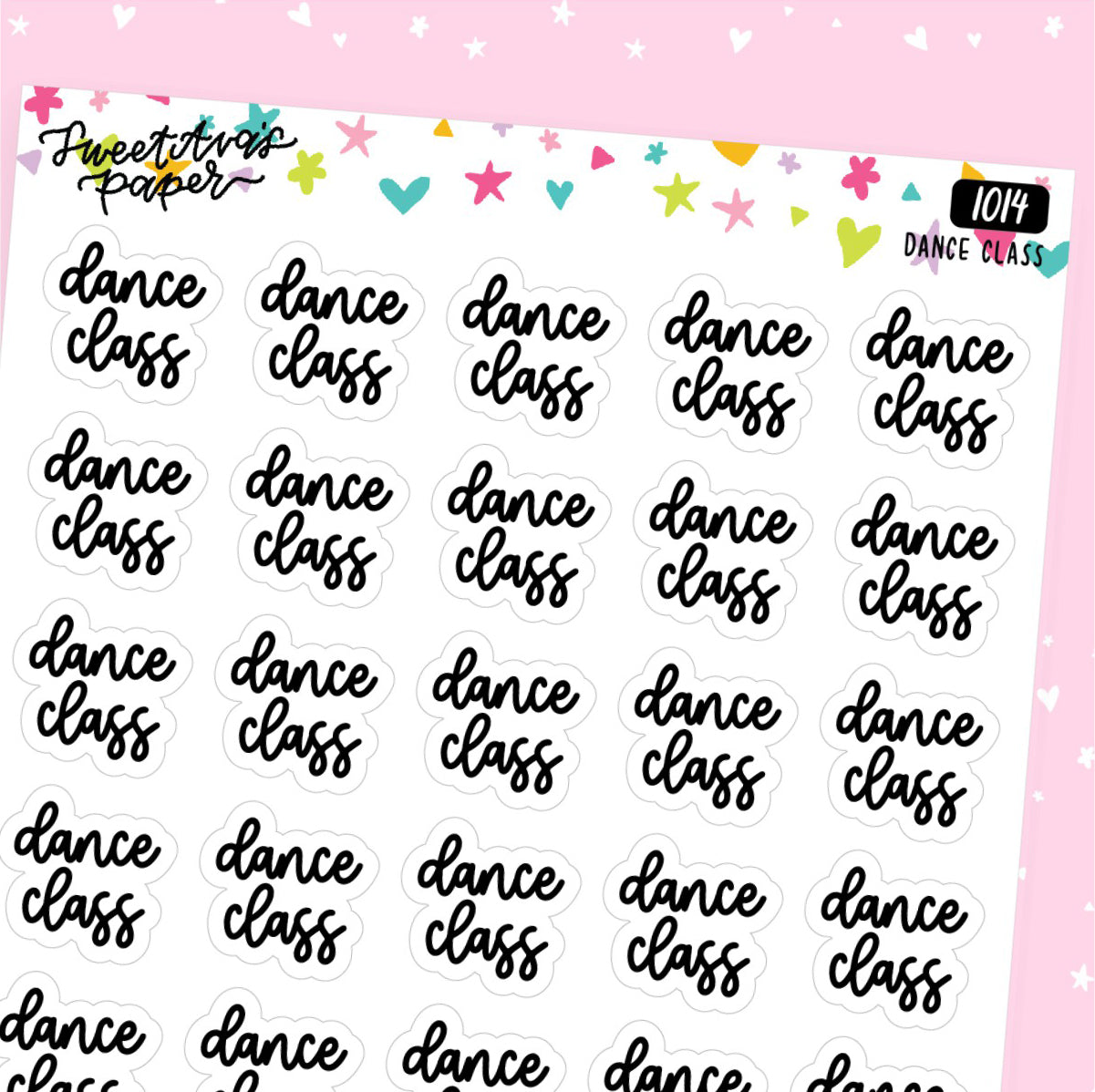 Dance Class Planner Stickers - Script / Text - [1014]