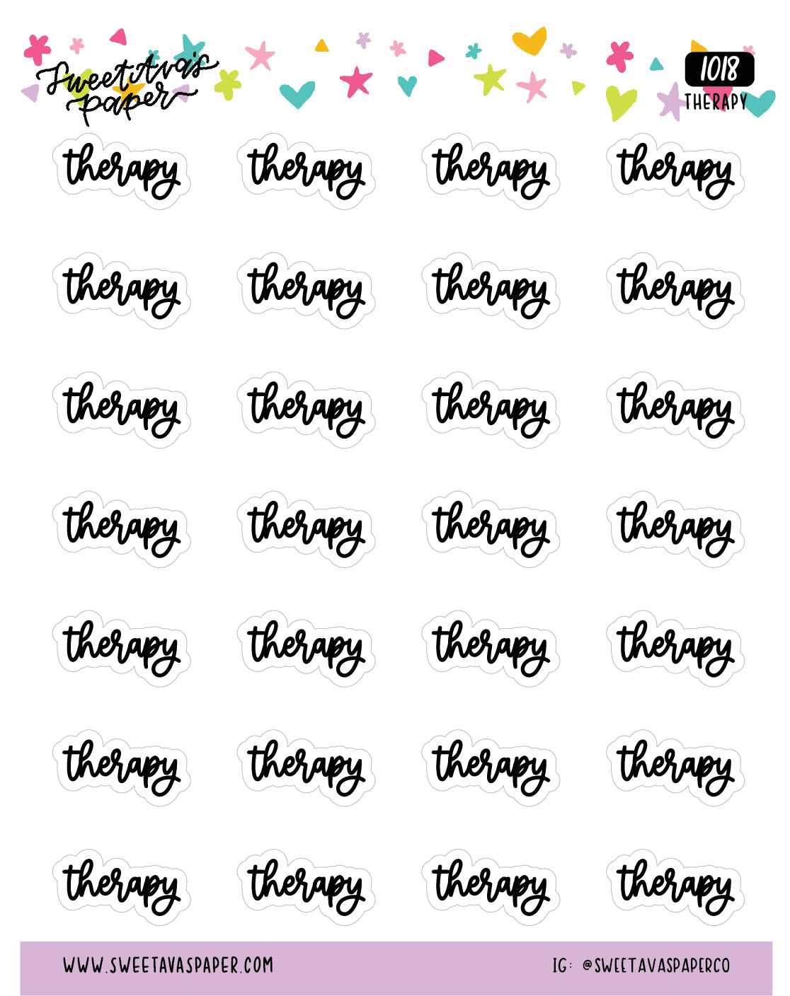 Therapy Planner Stickers - Script / Text - [1018]