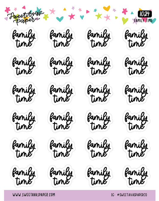 Family Time Planner Stickers - Script / Text - [1024]