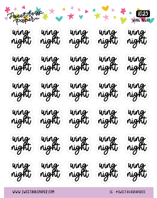 Wing Night Planner Stickers - Script / Text - [1025]