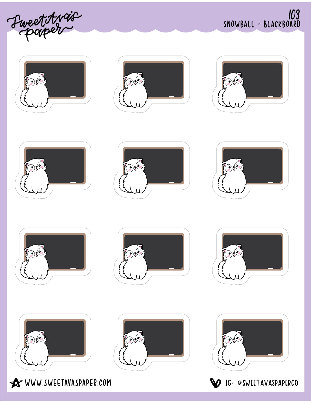 Teacher Stickers - Snowball The Cat - [103]