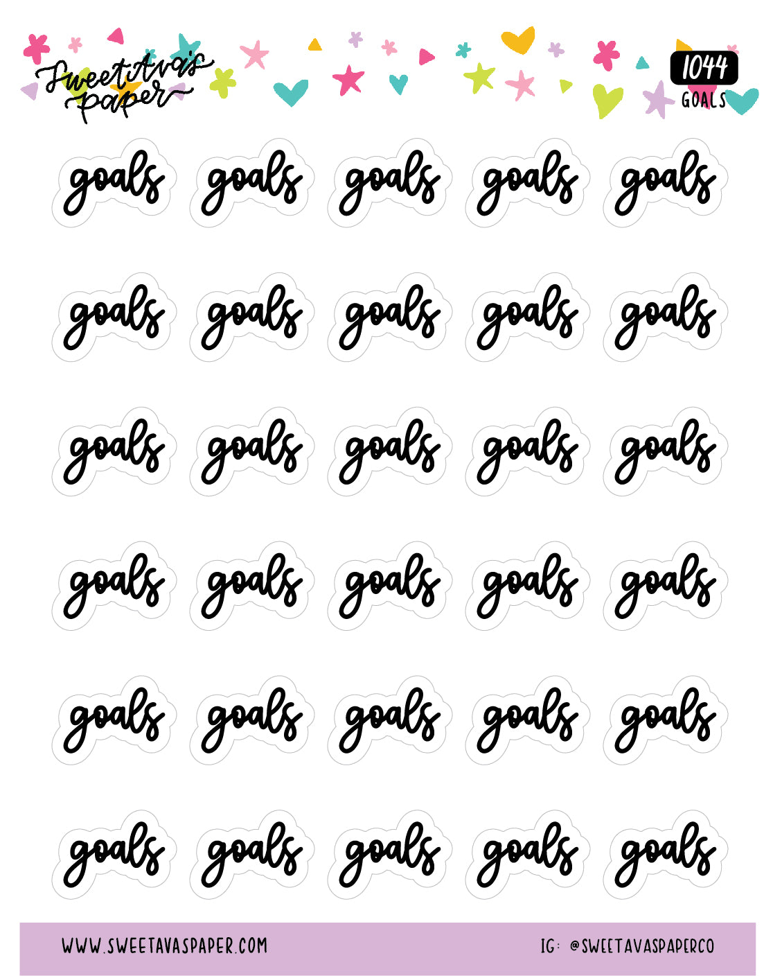Goals Payment Planner Stickers - Script / Text - [1044]
