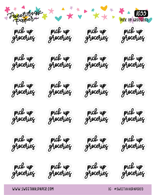 Pick Up Groceries Planner Haul Planner Stickers - Script / Text - [1055]