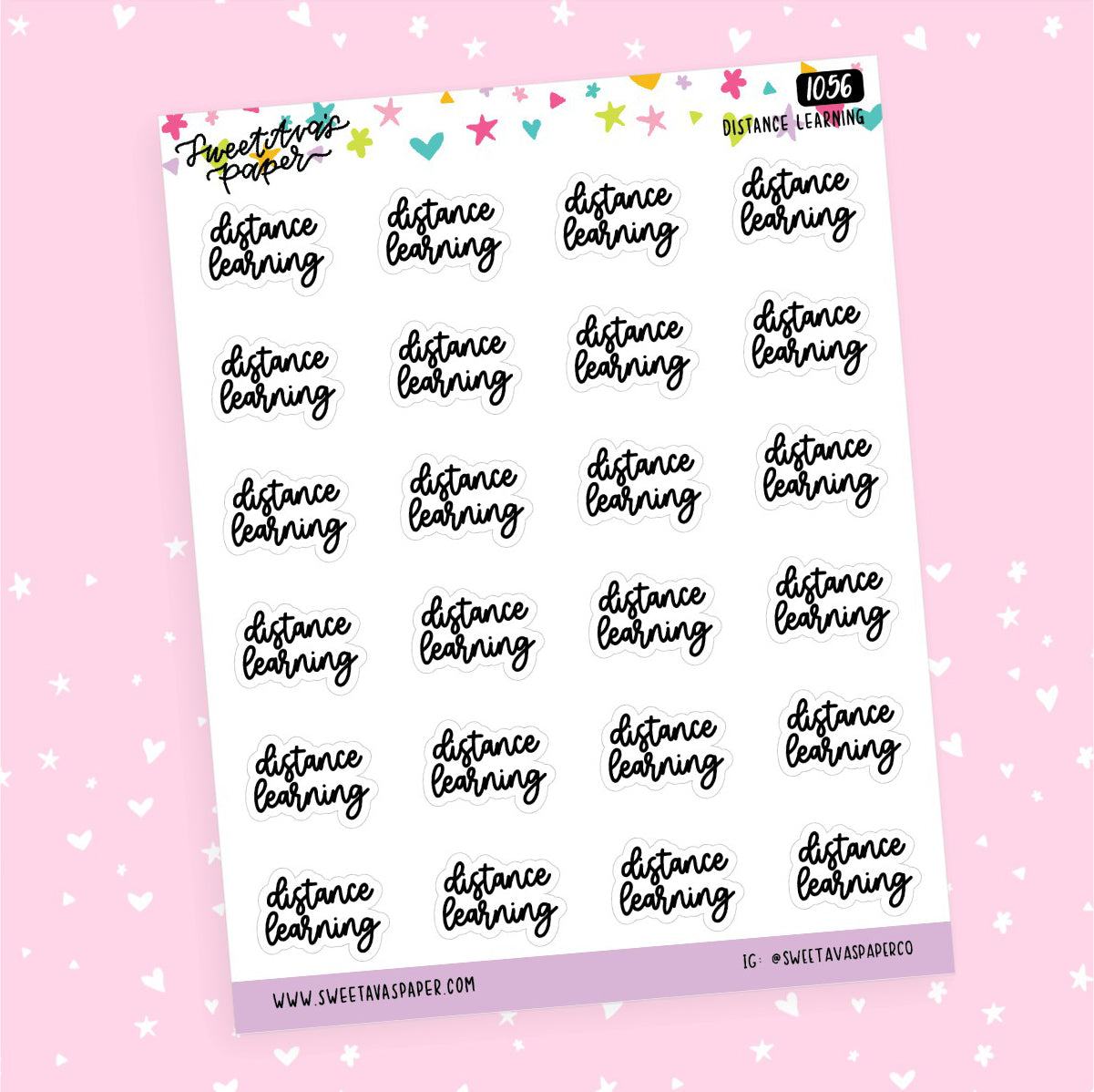 Distance Learning Planner Stickers - Script / Text - [1056]