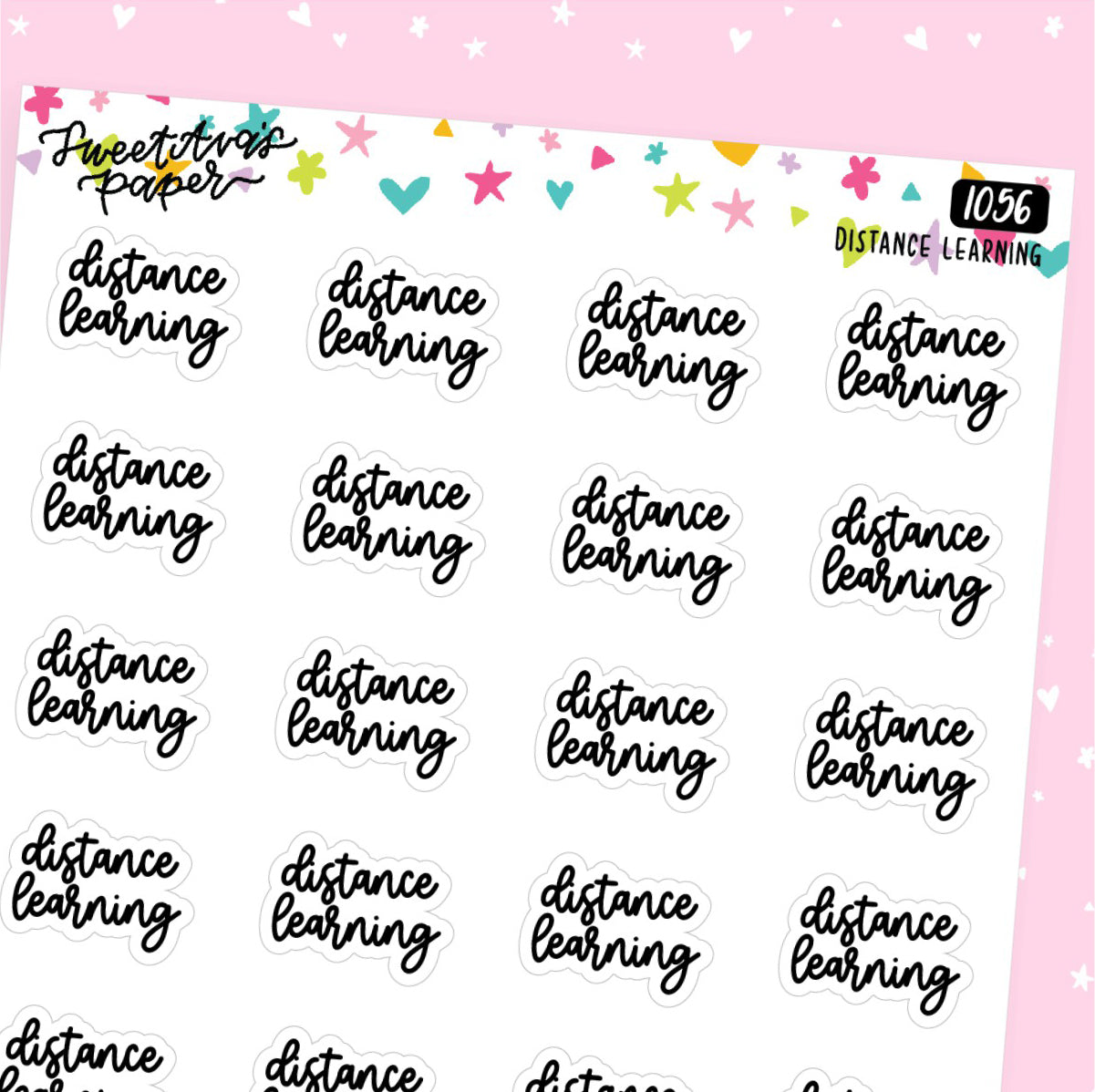 Distance Learning Planner Stickers - Script / Text - [1056]