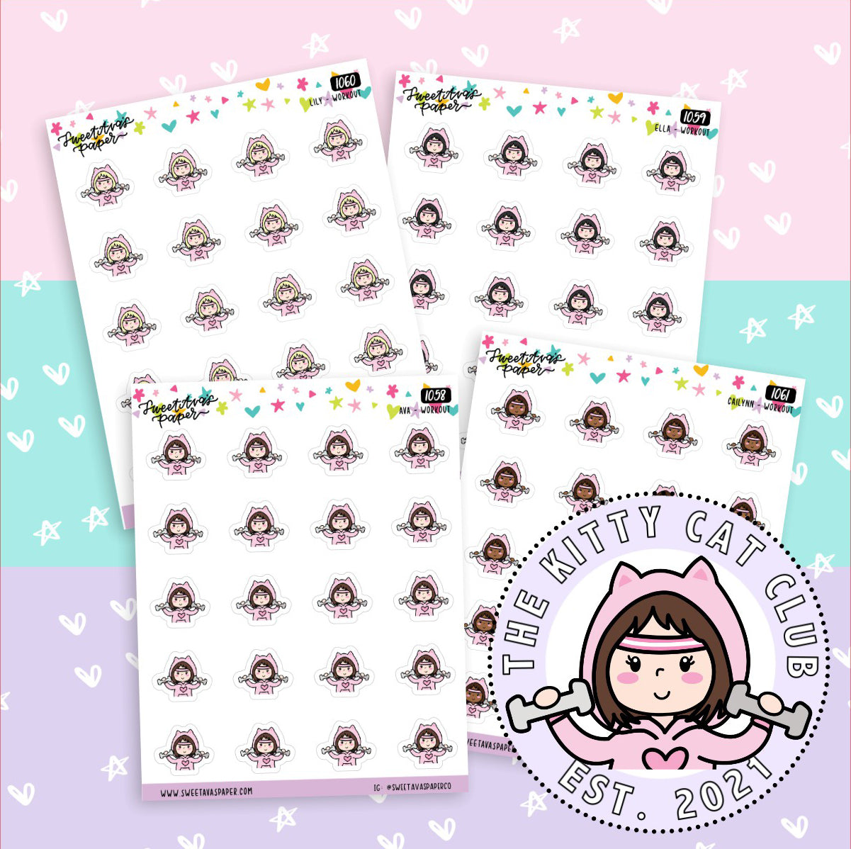 Weight Lifting Planner Stickers - The Kitty Cat Club