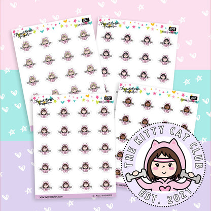 Weight Lifting Planner Stickers - The Kitty Cat Club
