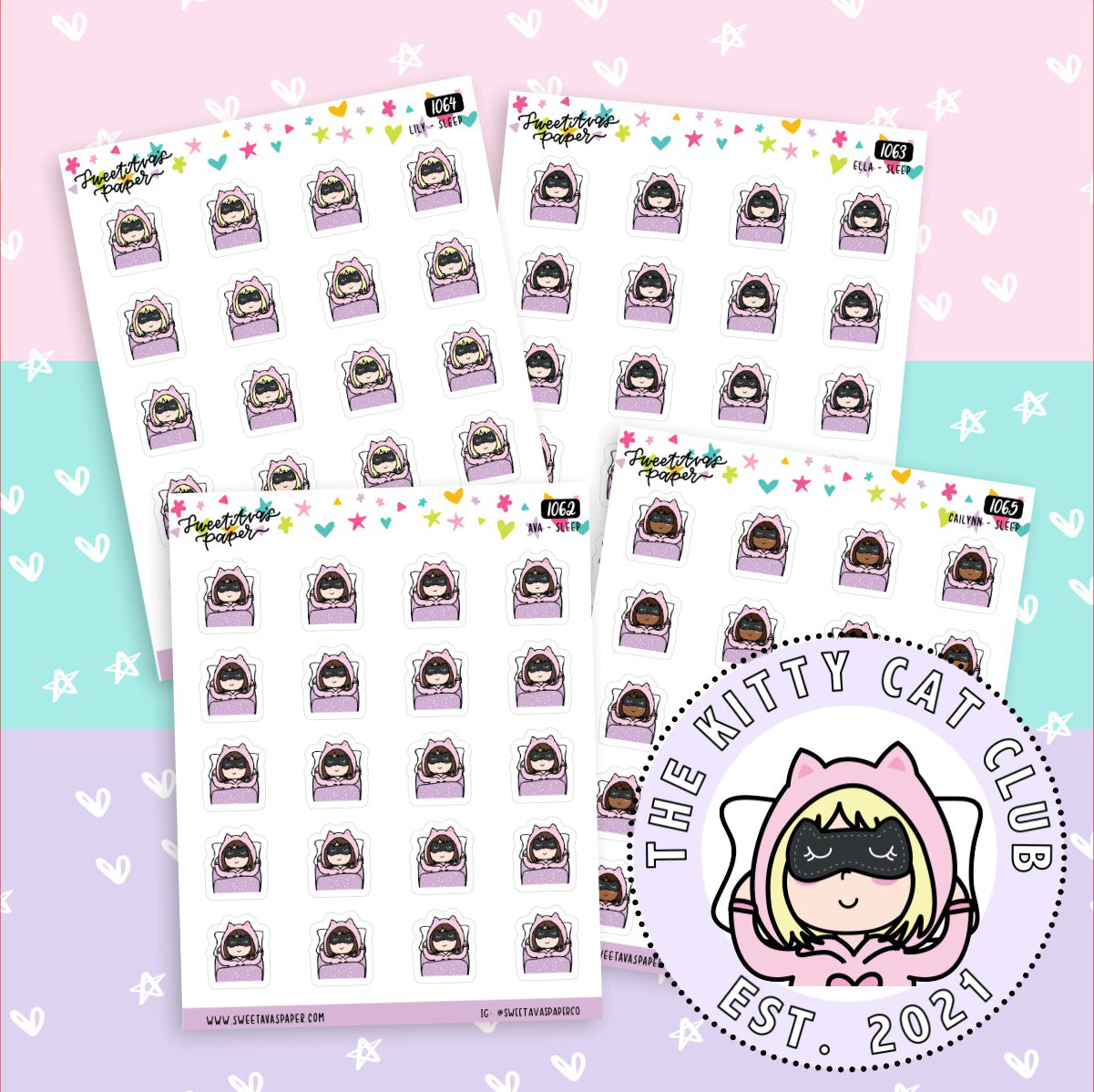 Nap Time Planner Stickers - The Kitty Cat Club