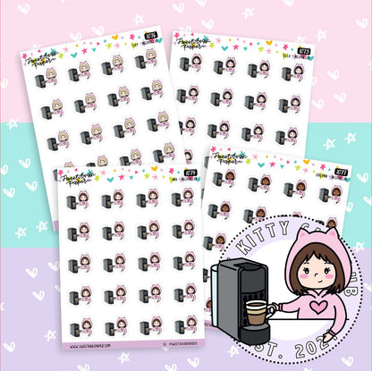 Espresso Machine Planner Stickers - The Kitty Cat Club