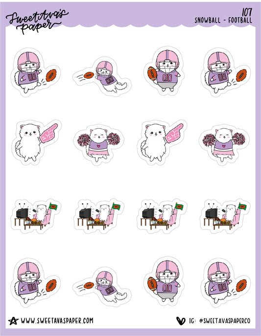 ICON SIZE - Football Stickers - Snowball The Cat - [107]