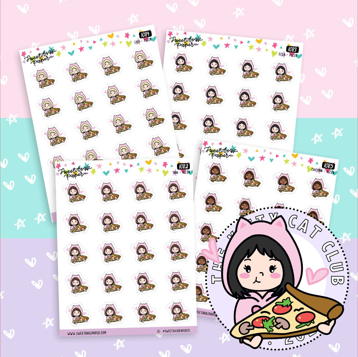 Pizza Night Planner Stickers - The Kitty Cat Club