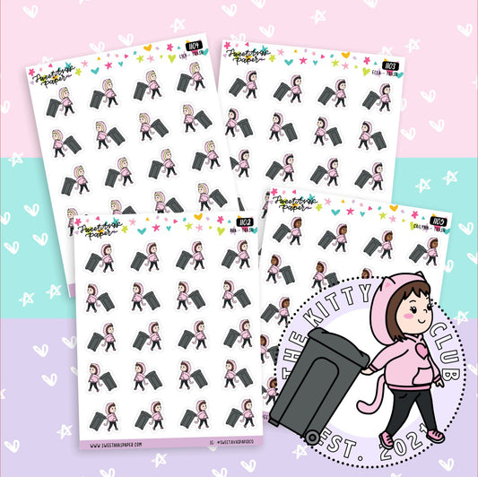 Trash Day Planner Stickers - The Kitty Cat Club