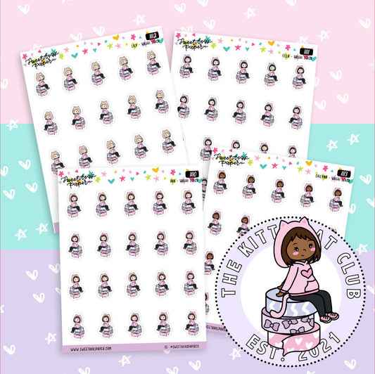 Washi Roll Stack Planner Stickers - The Kitty Cat Club