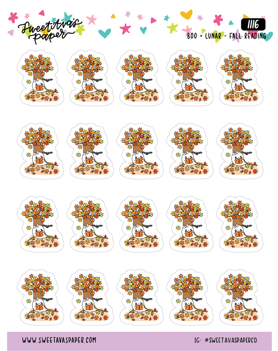 Fall Reading Planner Stickers - Boo and Lunar [1116]