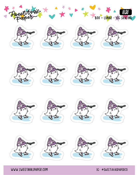 Ice Skating Planner Stickers - Boo and Lunar - [1121]