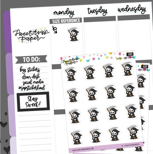 Grim Reaper Planner Stickers - Dottie The Sugar Bug - [1123]