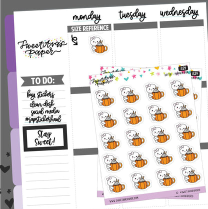 Pumpkin Mug Planner Stickers - Dottie The Sugar Bug - [1124]