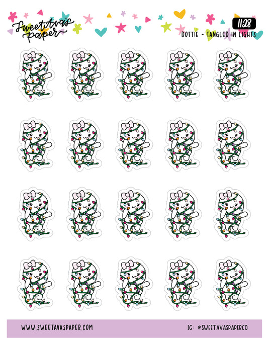 Tangled In Holiday Lights Planner Stickers - Dottie The Sugar Bug - [1128]