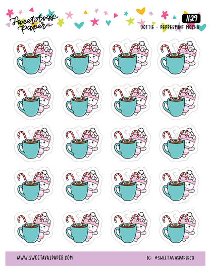 Peppermint Mocha Drink Planner Stickers - Dottie The Sugar Bug - [1129]
