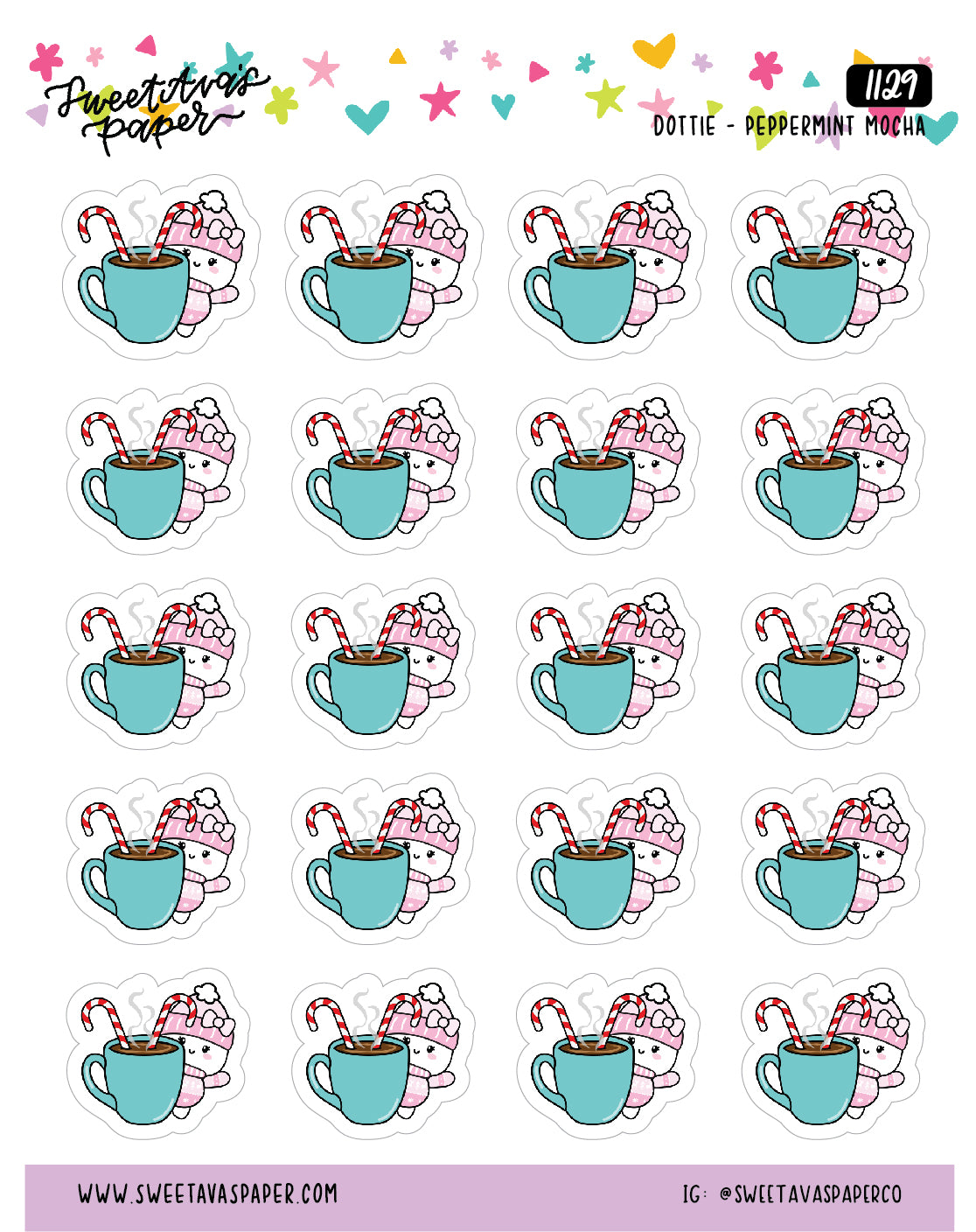 Peppermint Mocha Drink Planner Stickers - Dottie The Sugar Bug - [1129]
