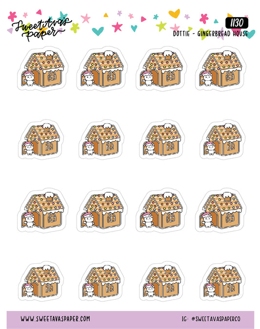 Gingerbread House Planner Stickers - Dottie The Sugar Bug - [1130]