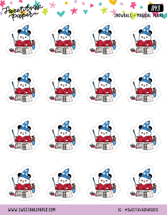 Magical Plans Planner Stickers - Snowball The Cat - [1143]