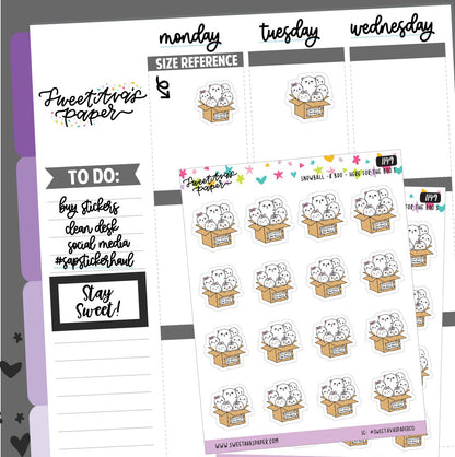 Just Here For The Boo's Planner Stickers - Snowball The Cat - Boo and Lunar [1149]