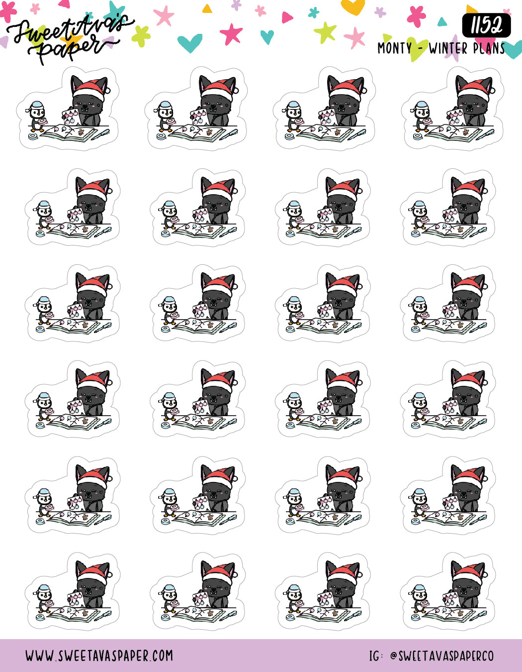 Winter Planning Planner Stickers - Monty The Bat - [1152]