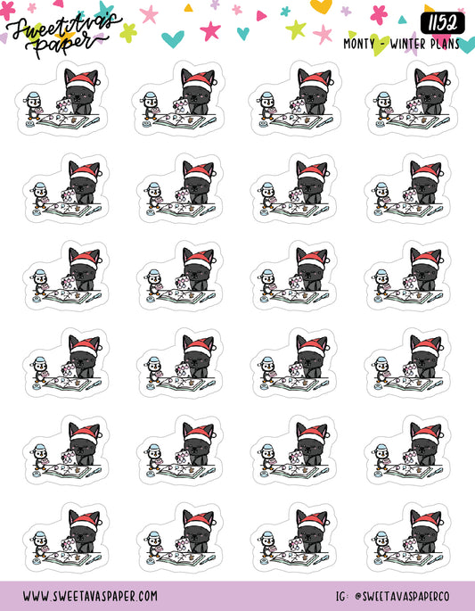 Winter Planning Planner Stickers - Monty The Bat - [1152]