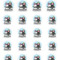 Winter Snow Globe Planner Stickers - Monty The Bat and Boo and Lunar - [1154]