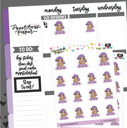 Tarot Card Reading Planner Stickers - Mocha The Sloth [1164]