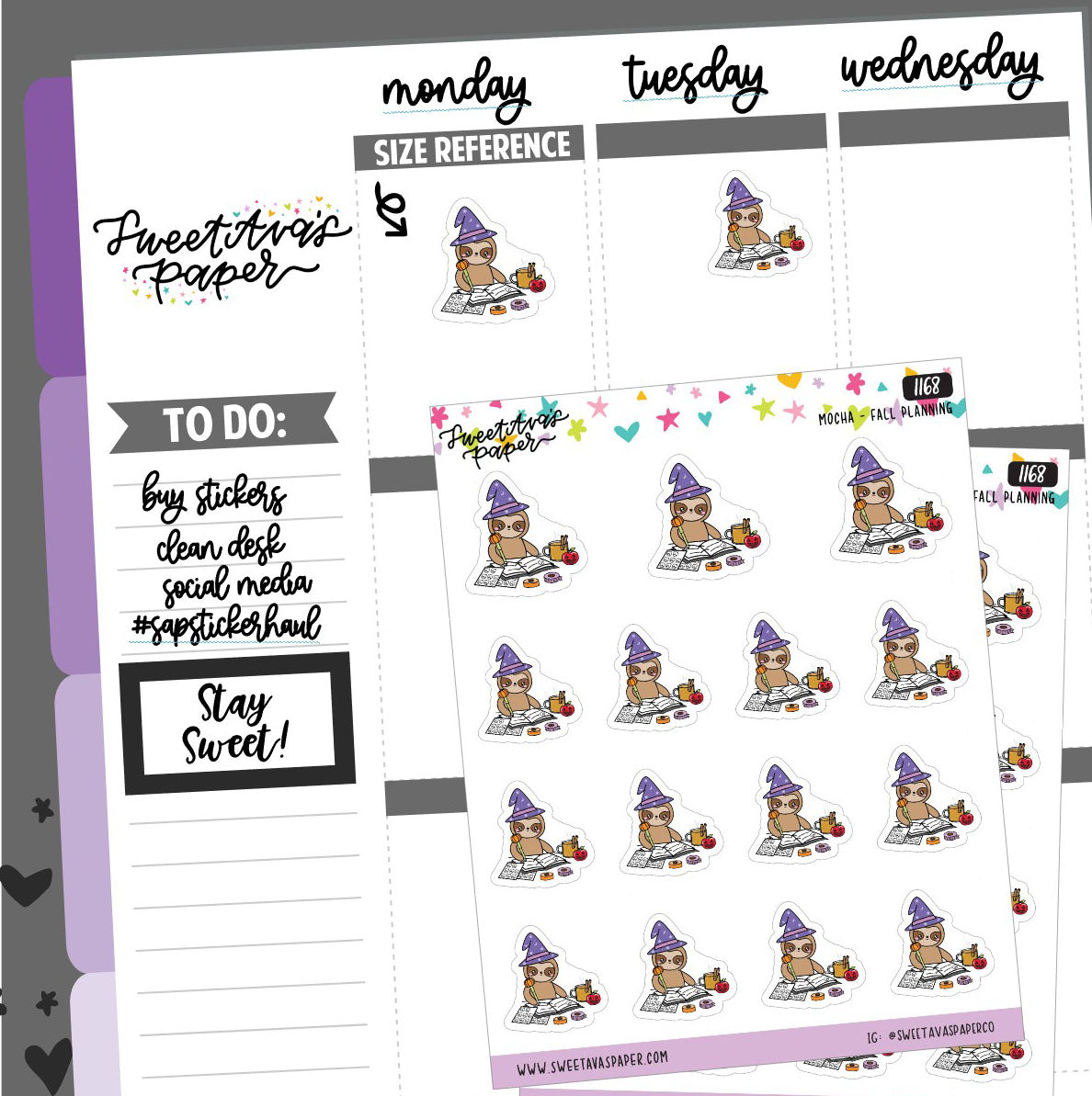 Halloween Planning Planner Stickers - Mocha The Sloth [1168]