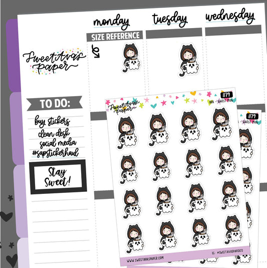 Ghost Mug Planner Stickers - The Kitty Cat Club