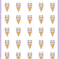 Ice Cream Kittens Stickers - Snowball The Cat - [117]
