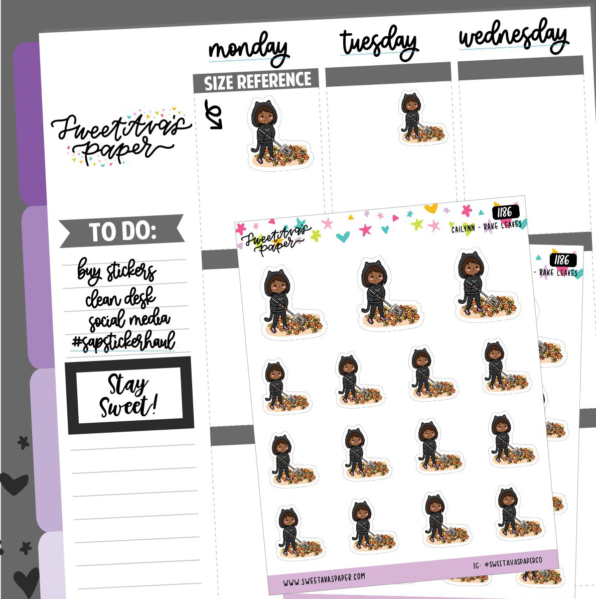 Rake The Leaves Planner Stickers - The Kitty Cat Club
