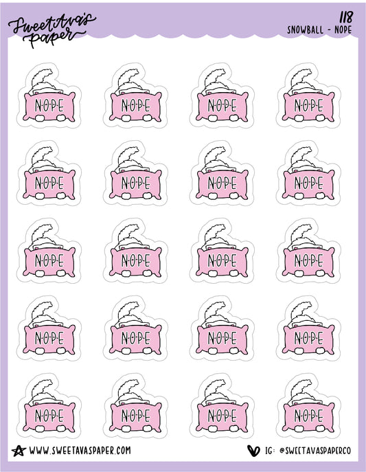 Nope Pillow Stickers - Snowball The Cat - [118]