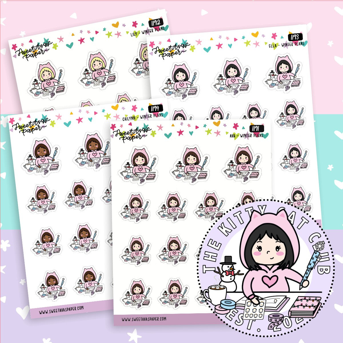 Winter Planner Scene Planner Stickers - The Kitty Cat Club