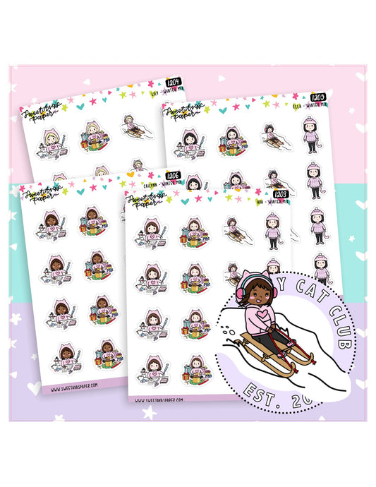 Winter Mix Planner Stickers - The Kitty Cat Club