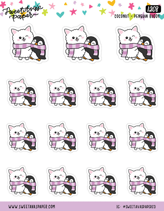 Snuggle a Penguin Planner Stickers - Coconut the Puppy [1208]